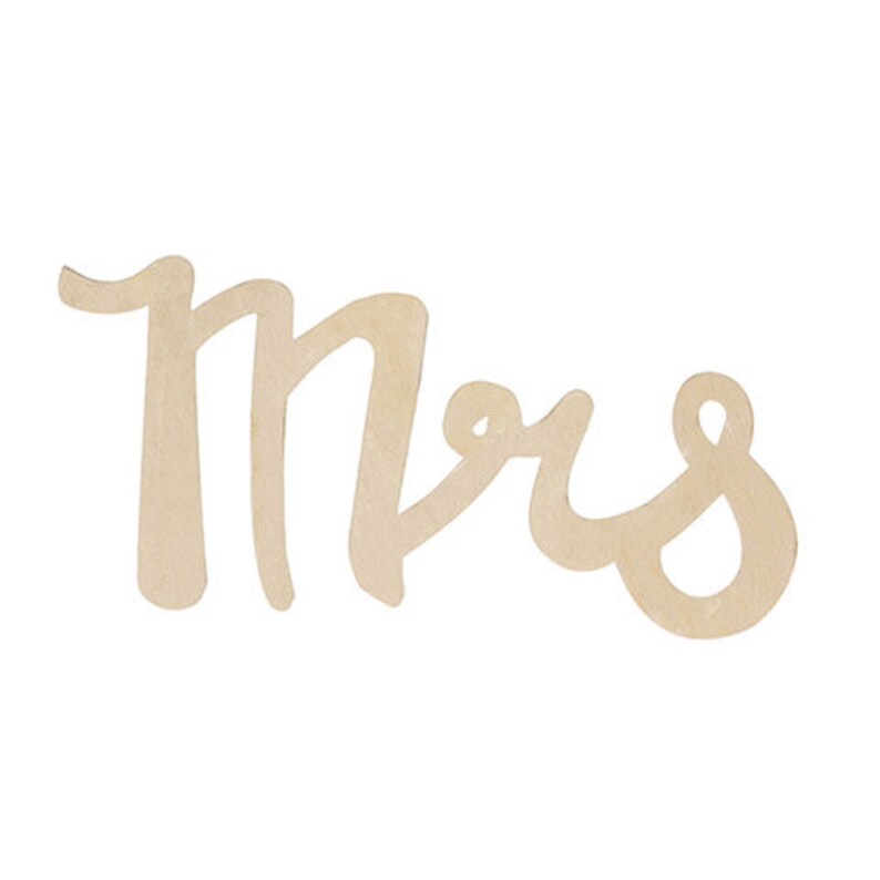 Mrs Unfinished Wood Cutout 9 pc