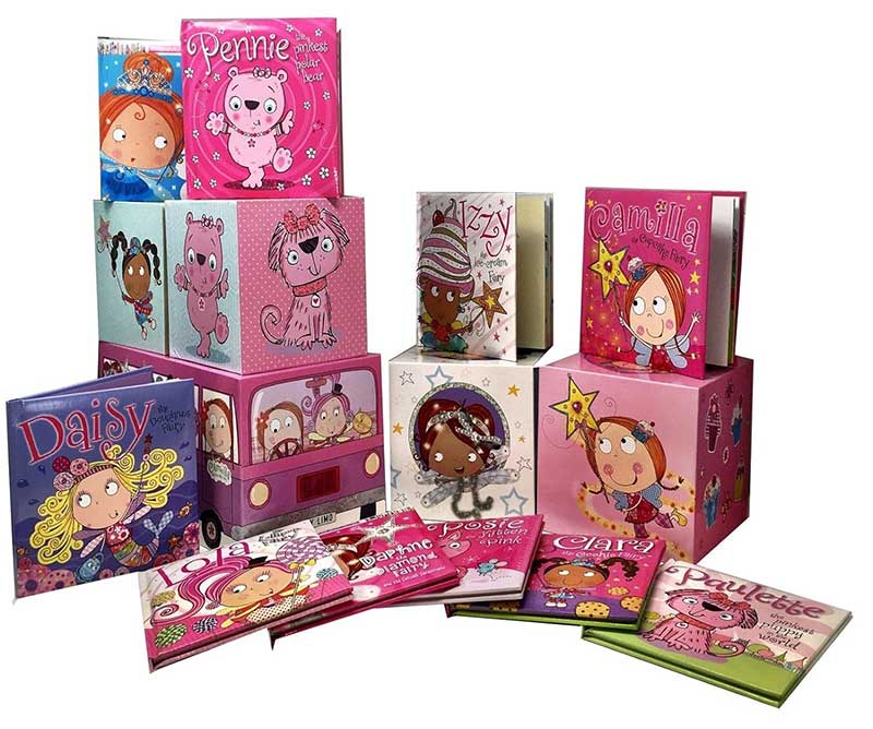Camilla and Friends box set with individuals books fanned out around the box.