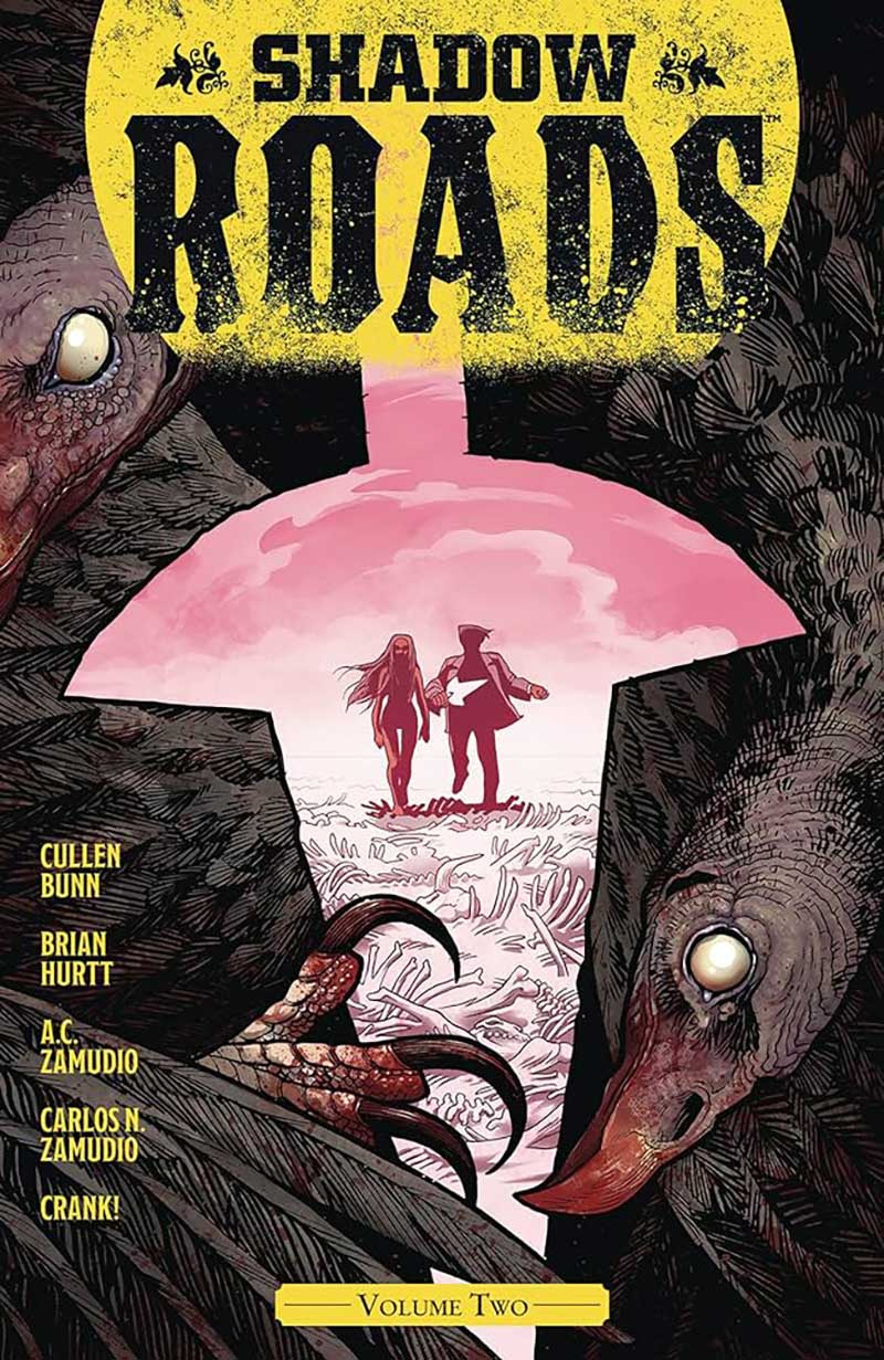 Book cover for Volume 2 of Shadow Roads, a graphic novel.